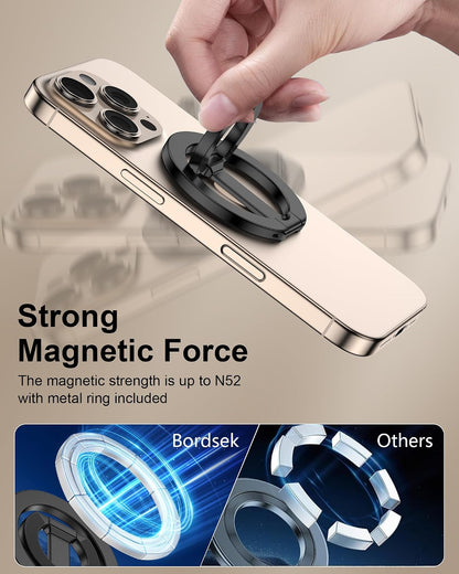 MagSafe Phone Grip Holder Dual-Sided Magnetic Finger Ring with Kickstand
