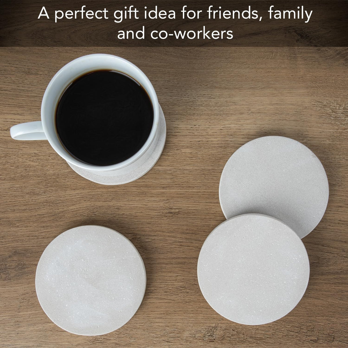 Thirstystone Round Natural Sandstone Coaster 4 Pack