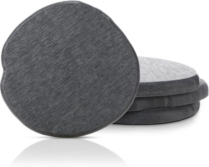 Diatomaceous Earth Coasters Set of 4，Cool Absorbent Quick-Dry Drink Coasters for Desks, Cute Modern Stone Design with Stylish Grey Aesthetic (4, Grey)