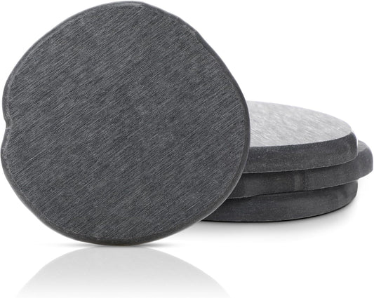 Diatomaceous Earth Coasters Set of 4，Cool Absorbent Quick-Dry Drink Coasters for Desks, Cute Modern Stone Design with Stylish Grey Aesthetic (4, Grey)