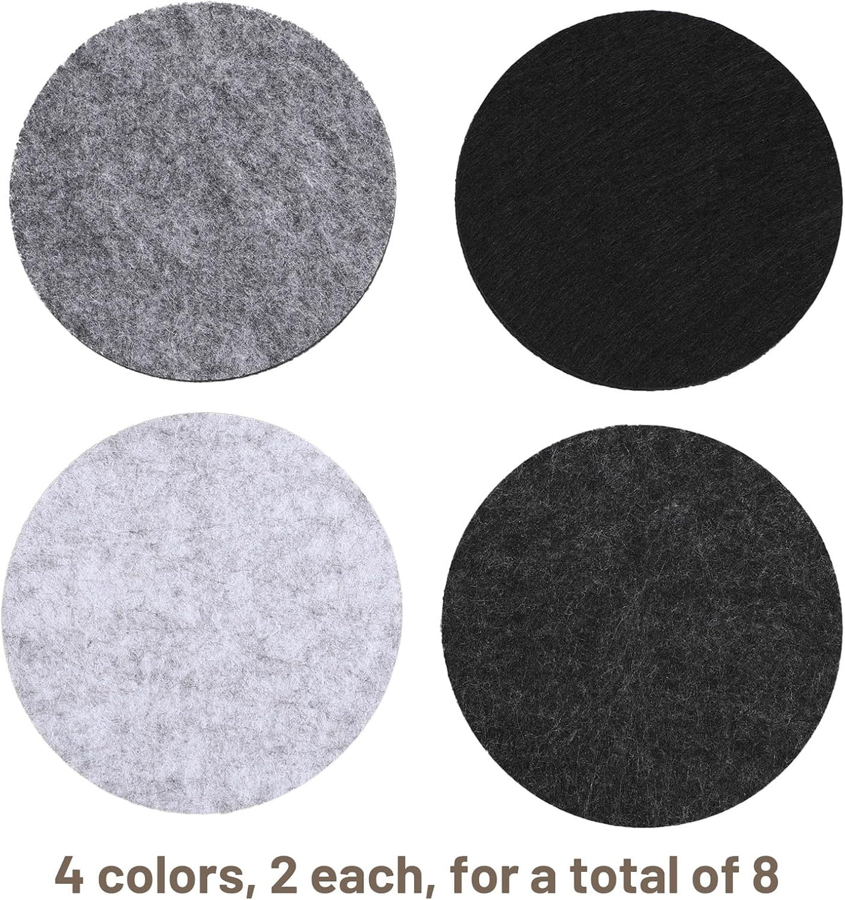 3.94 in Felt Coasters for Drinks Set of 8 Round Absorbent Coaster