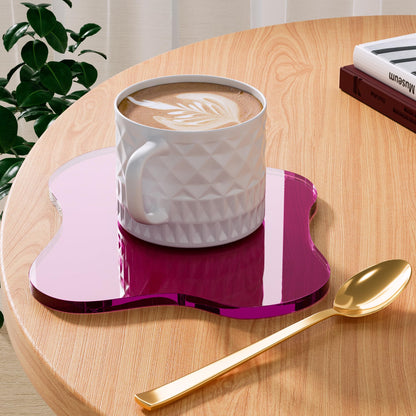 Acrylic Coaster Decorative Plates, Irregular Bar Drink Coaster, Clear Cloud Shape Coffee Cup Coaster, Perfect for Tabletop Protection and Accessories Display.(Clear)
