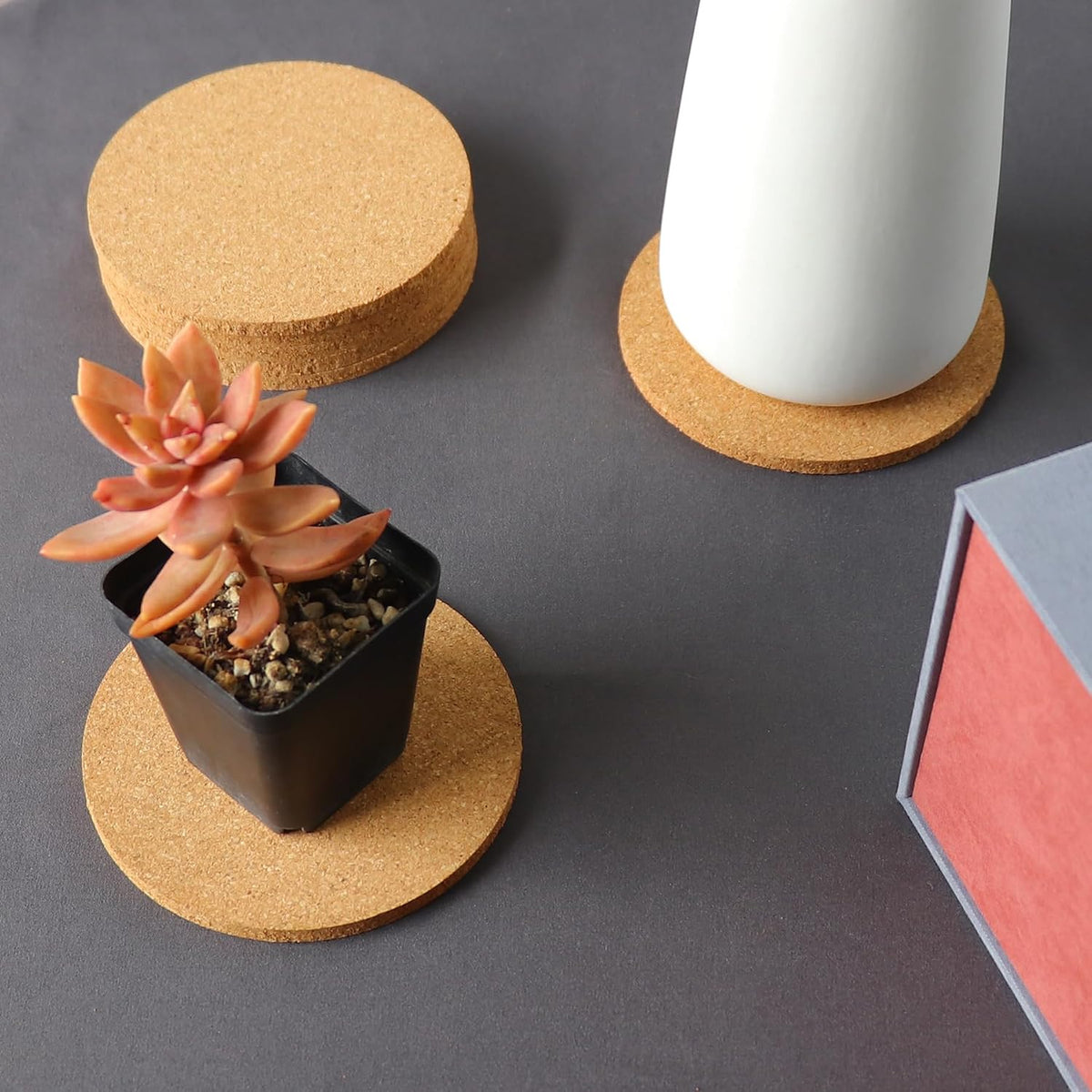 6Pcs Cork Coasters, Tivnhuils 3.9 inch Coasters, Coasters Set for Drinks