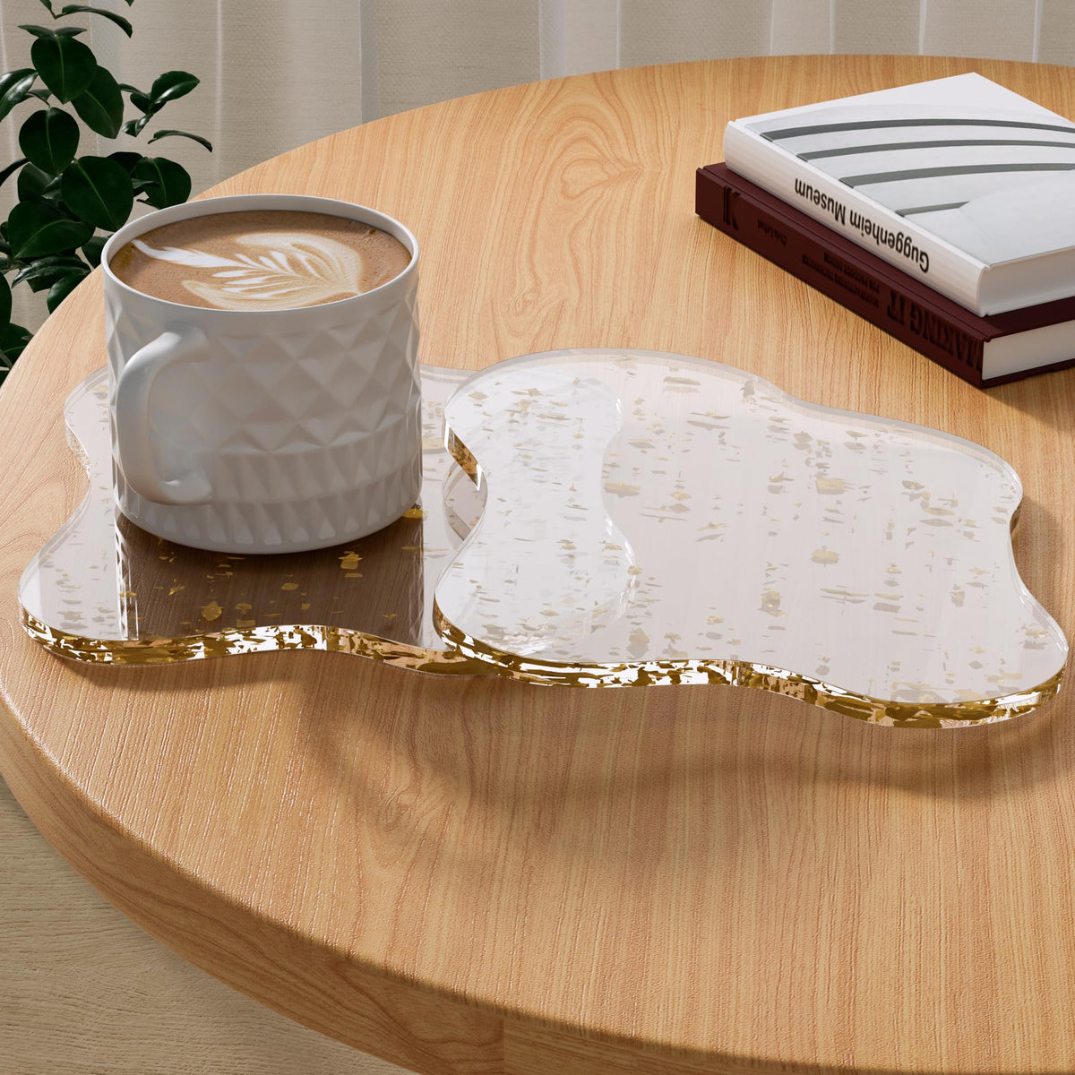Acrylic Coaster Decorative Plates, Irregular Bar Drink Coaster, Clear Cloud Shape Coffee Cup Coaster, Perfect for Tabletop Protection and Accessories Display.(Clear)