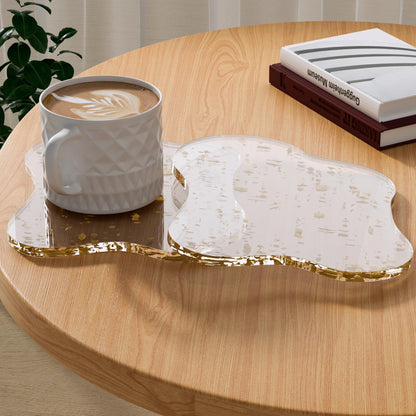 Acrylic Coaster Decorative Plates, Irregular Bar Drink Coaster, Clear Cloud Shape Coffee Cup Coaster, Perfect for Tabletop Protection and Accessories Display.(Clear)