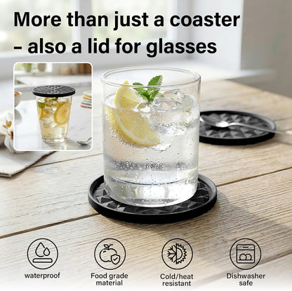 Silicone Drink Coasters Set of 4, Coaster for Desk