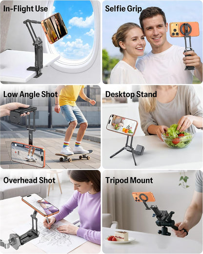 OMOTON TP02-Pro 5 in 1 Magnetic Phone Holder for Vlogging Essentials, Black