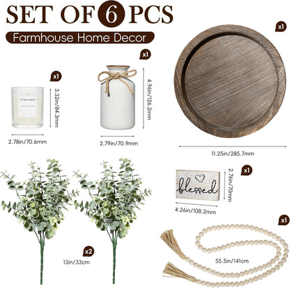 Rustic Modern Farmhouse Decor Set of 6 for Your Living Room