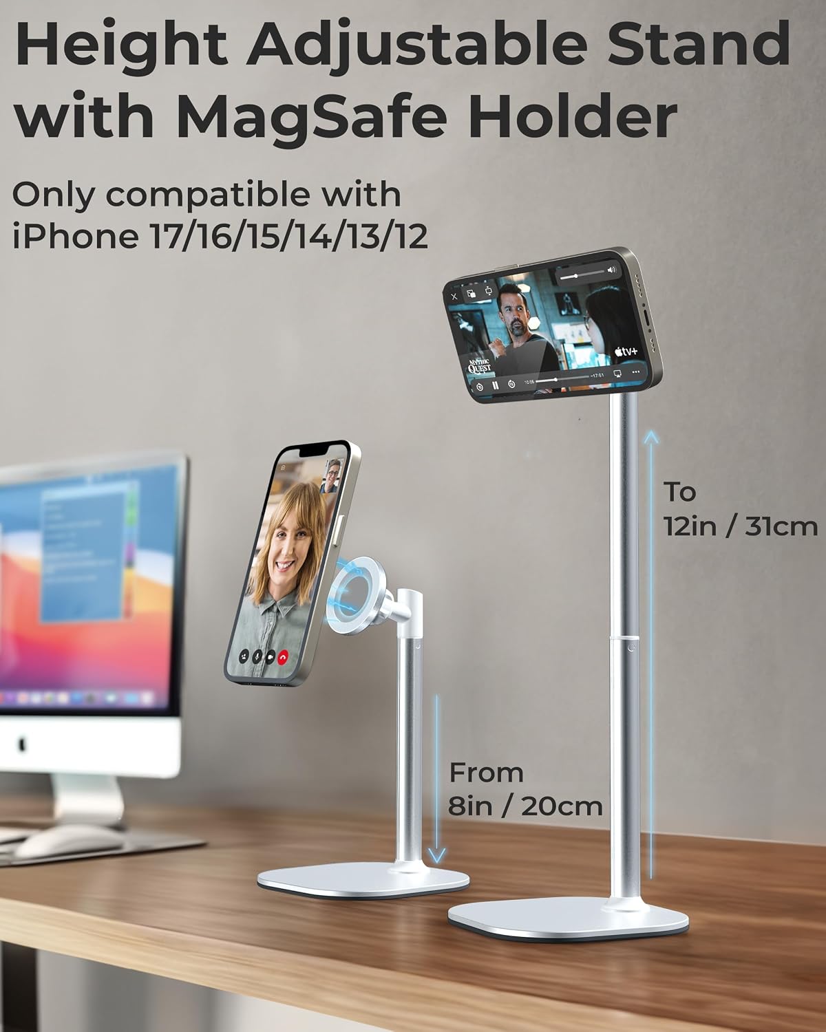 COOPER MagStand Magnetic Phone Stand for Desk, MagSafe Tripod, iPhone 17