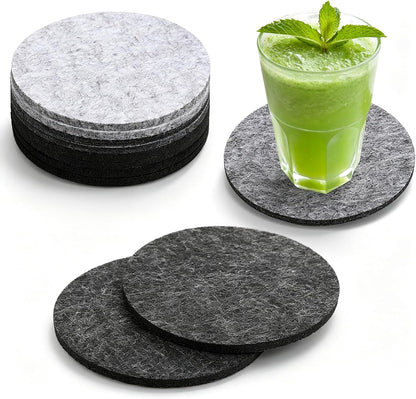 3.94 in Felt Coasters for Drinks Set of 8 Round Absorbent Coaster