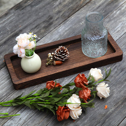 Hatway Wooden Decorative Tray Candle Holder Round Wood Tray Home Decor,Centerpieces Plates for Table centerpieces for CoffeeTable,Christmas Decor
