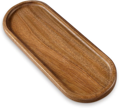 Small Wood Tray– Acacia Serving Platter Vanity Tray Mini Wooden Tray Decor