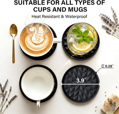 Silicone Drink Coasters Set of 4, Coaster for Desk