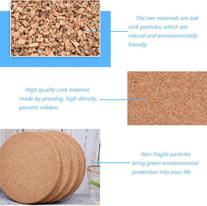 12 Pcs Cork Coasters, Reuse Cork Coaster for Drink, Blank Coaster for Craft