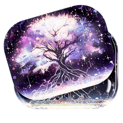 Metal Decorative Tray Small, Iris Flower 7x5.5in for Home Storage
