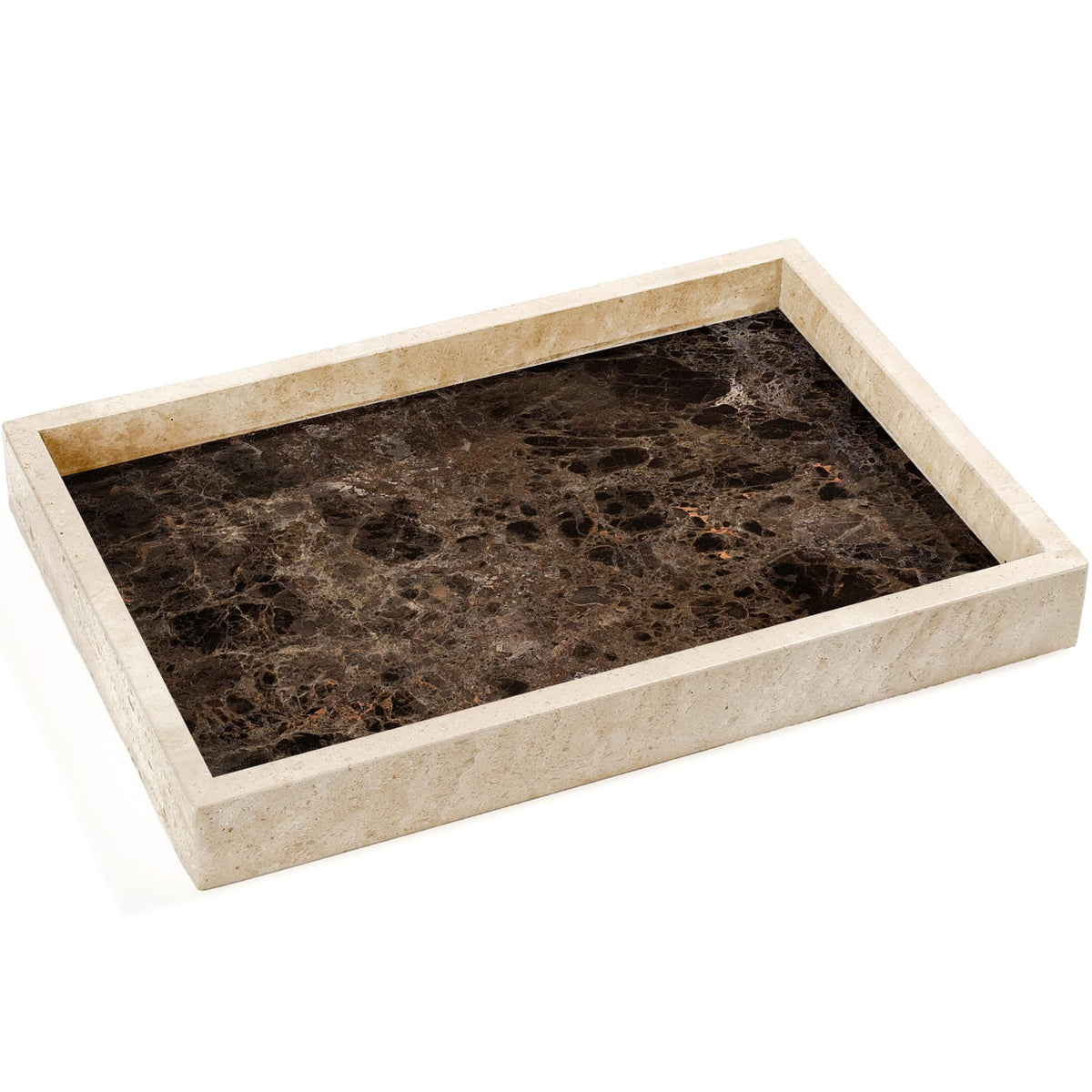 YMXYJM Real Natural Marble Tray for Bathroom, Genuine Marble Stone Vanity Tray, Luxury Storage Trays for Kitchen, Vanity, Home Decor, Dresser, Non-Resin/Non-Ceramic, 12"x 8"x 1.2", Dark Green
