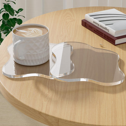 Acrylic Coaster Decorative Plates, Irregular Bar Drink Coaster, Clear Cloud Shape Coffee Cup Coaster, Perfect for Tabletop Protection and Accessories Display.(Clear)