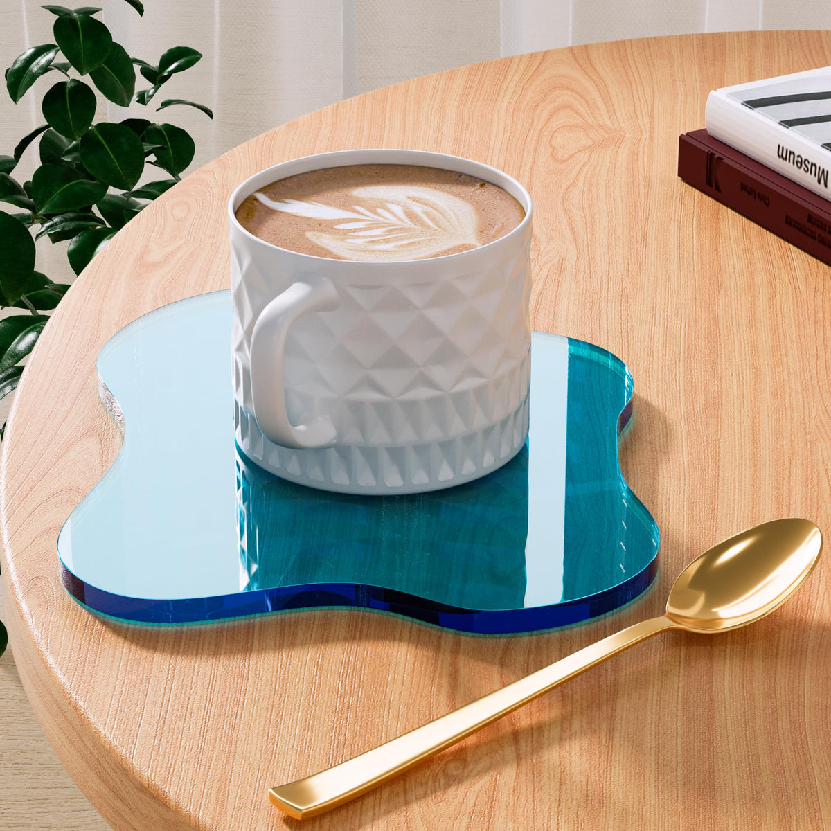 Acrylic Coaster Decorative Plates, Irregular Bar Drink Coaster, Clear Cloud Shape Coffee Cup Coaster, Perfect for Tabletop Protection and Accessories Display.(Clear)