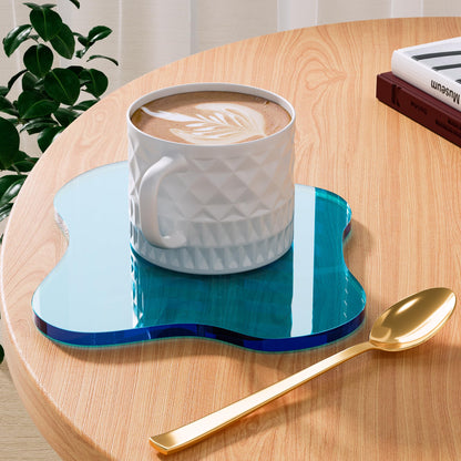 Acrylic Coaster Decorative Plates, Irregular Bar Drink Coaster, Clear Cloud Shape Coffee Cup Coaster, Perfect for Tabletop Protection and Accessories Display.(Clear)