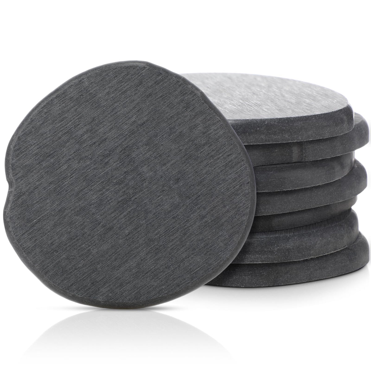 Diatomaceous Earth Coasters Set of 4，Cool Absorbent Quick-Dry Drink Coasters for Desks, Cute Modern Stone Design with Stylish Grey Aesthetic (4, Grey)