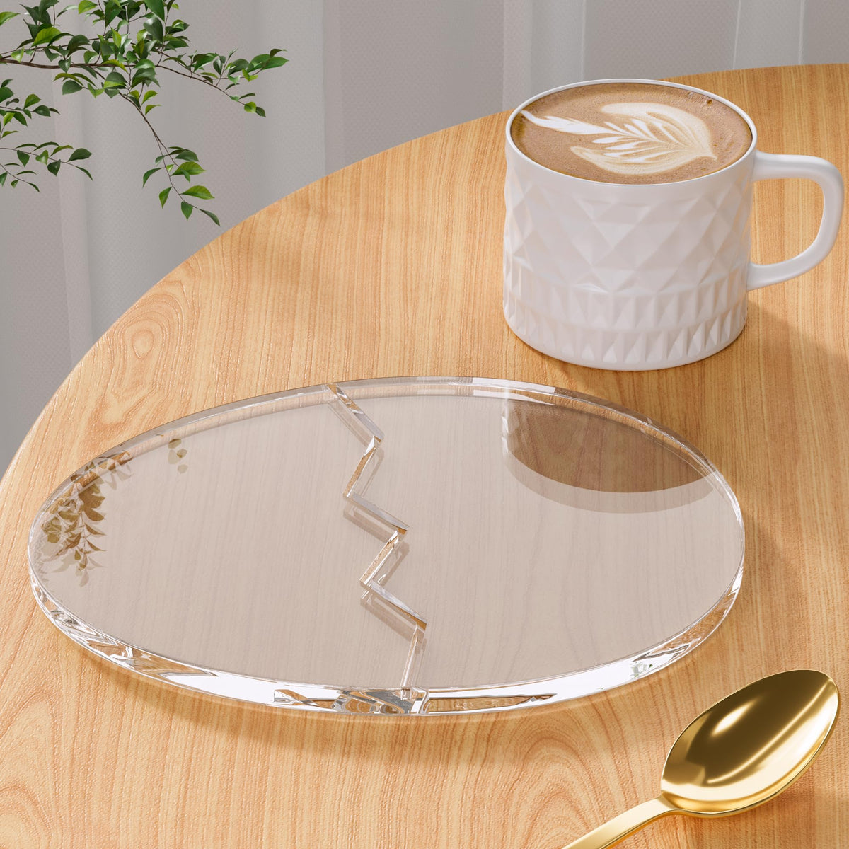 Acrylic Coaster Decorative Plates, Irregular Bar Drink Coaster, Clear Cloud Shape Coffee Cup Coaster, Perfect for Tabletop Protection and Accessories Display.(Clear)