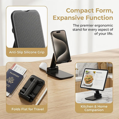 Phone Stand for Desk Cell Phone Holder Stands for iPhones, Black