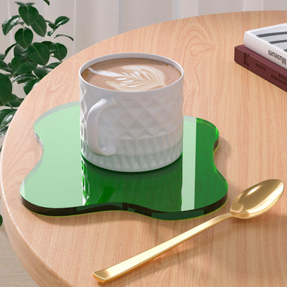 Acrylic Coaster Decorative Plates, Irregular Bar Drink Coaster, Clear Cloud Shape Coffee Cup Coaster, Perfect for Tabletop Protection and Accessories Display.(Clear)