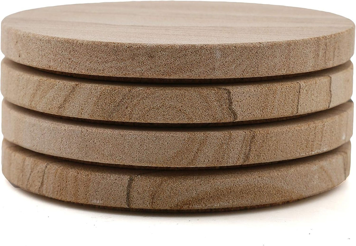 Thirstystone Brand - Desert Sand Coaster, Multicolor All Natural Sandstone - Durable Stone with Varying Patterns, Every Coaster Is An Original 4 inch round