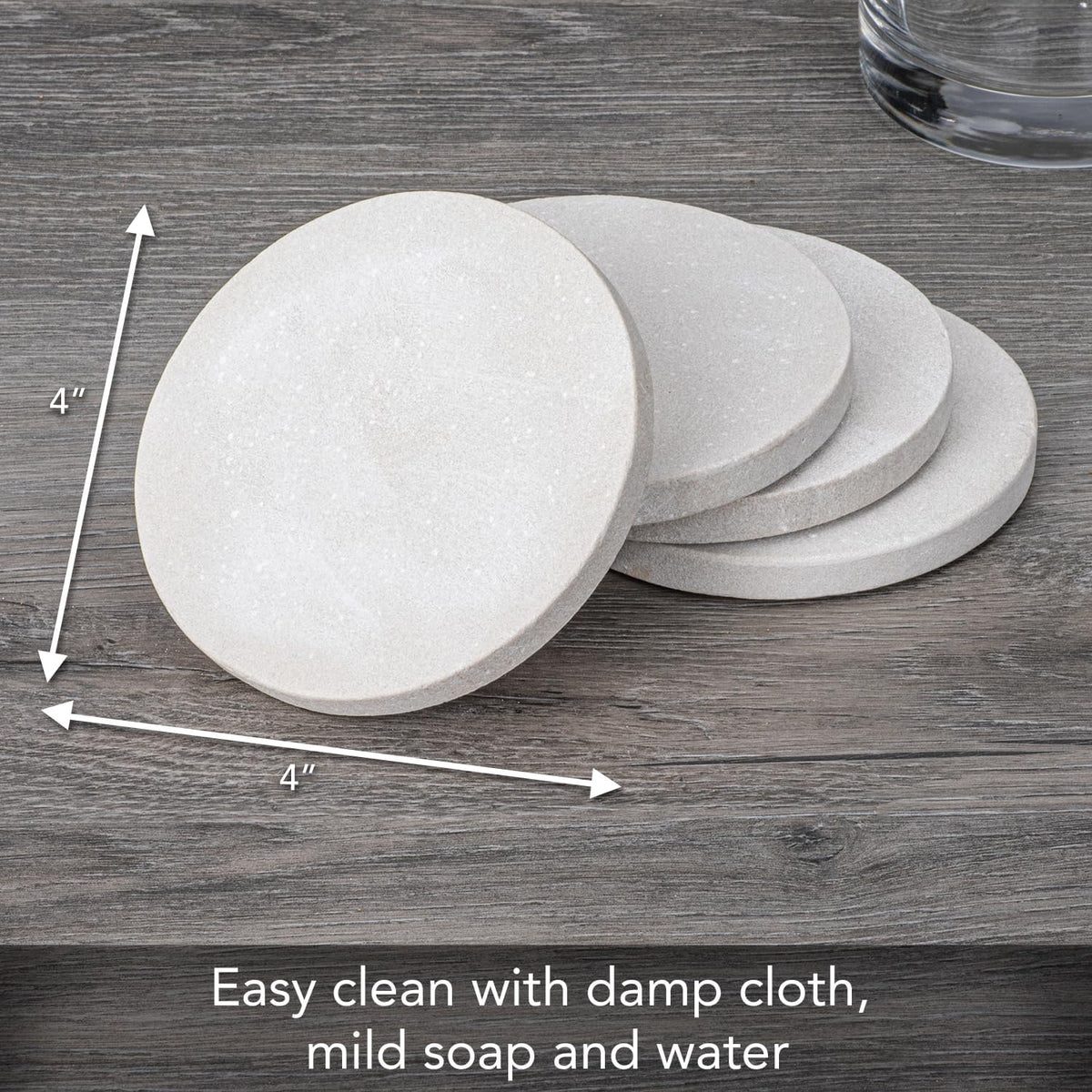 Thirstystone Round Natural Sandstone Coaster 4 Pack