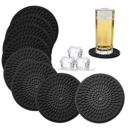 Silicone Coasters for Drinks - Absorbent Rubber Coasters Set of 6 Colorful