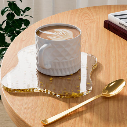 Acrylic Coaster Decorative Plates, Irregular Bar Drink Coaster, Clear Cloud Shape Coffee Cup Coaster, Perfect for Tabletop Protection and Accessories Display.(Clear)